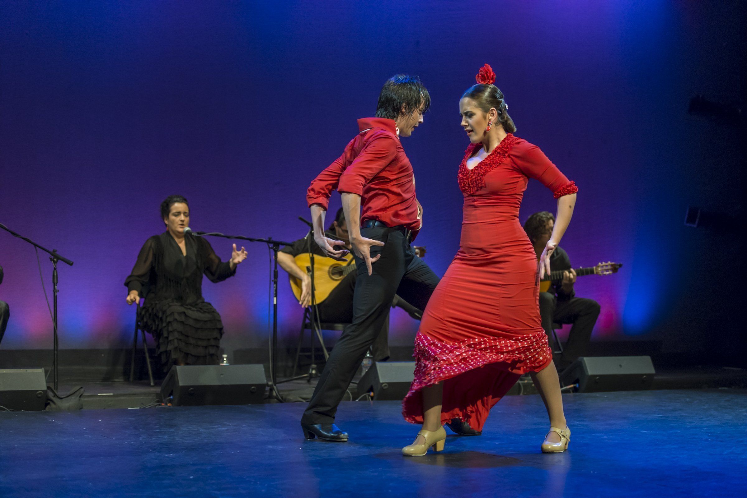 Stunning! Sensual! Sizzling!
Ninth Annual Flamenco Festival at GALA With artists from Spain and the United States Nov 8 – 17, 2013
Washington, D.C. – GALA’s acclaimed flamenco festival is here for its ninth year with Honorary Producers Lynne and Joseph Horning. Fuego Flamenco IX is an exploration of traditional flamenco, its breadth and diversity through contemporary expressions, and its impact in the United States. This year’s attractions include the world premiere of One Plus One created by Edwin Aparicio and Aleksey Kulikov for D.C.’s Flamenco Aparicio Dance Company, and the United States premiere of Templanza, choreographed and performed by the sensual duo José Jurado with dancer Isabel Rodríguez of the Fundación Conservatorio Flamenco Casa Patas of Madrid. In addition, the festival will include Flamenco en Familia, free interactive demonstrations of various aspects of flamenco for children and families. New this year is a special screening of the documentary Sobre las Olas – A History of Flamenco in the U.S. The expanded festival is made possible with generous support from Lynne and Joseph Horning, the Horning Family Fund of the Community Foundation for the National Capital Region, the Embassy of Spain in Washington, D.C., Spain Arts & Culture, and Spain-USA Foundation.
FLAMENCO APARICIO DANCE COMPANY
Fuego Flamenco IX opens with the world premiere of One Plus One, choreographed and directed by Edwin Aparicio and Aleksey Kulikov. This new work features dancers Edwin Aparicio, Norberto Chamizo from Madrid, Spain, Genevieve Guinn from Austin, Texas, and Anna Menéndez from Baltimore, Maryland, and singer Amparo Heredia “La Repompilla” from Malaga, Spain. Performances are on Friday, November 8 and Saturday, November 9 at 8 pm and Sunday, November 10 at 2 pm.
The personal lives of Aparicio and Kulikov serve an inspiration for One Plus One. After living together for over a decade, they were legally married in July of this year. Understanding a
